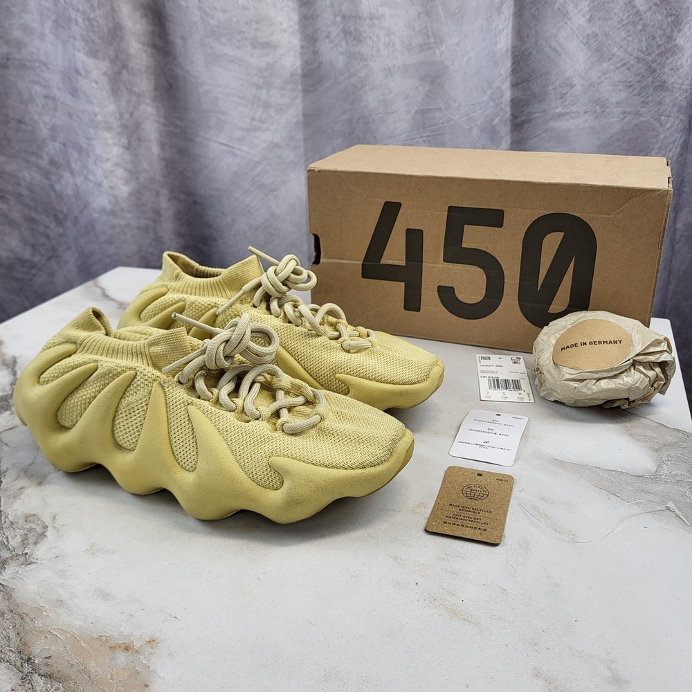 Adidas Yeezy 450 Sulfur Knit Shark Tooth Low Top Sneaker Men's Size 5.5